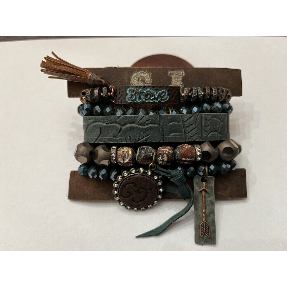 Upcycled designer Bracelet Stack - Picture 3 of 4
